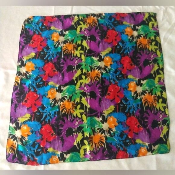 2 💯 Silk Scarf Neck Scarf Square Handkerchief Unisex Pocket Scarf - Picture 2 of 12